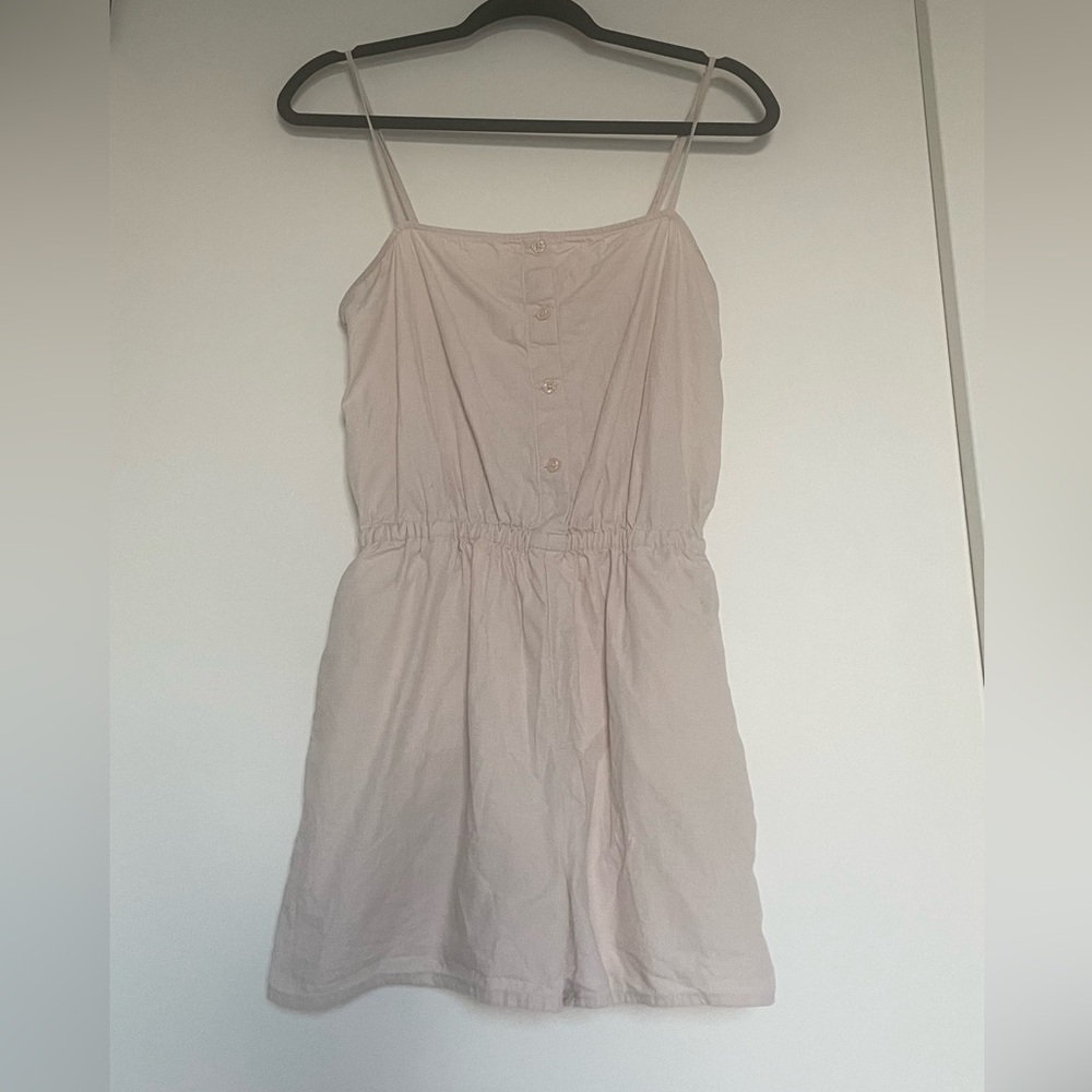 Aritzia Sunday Best lyocell & Linen-Blend Pale Pink Romper Size M